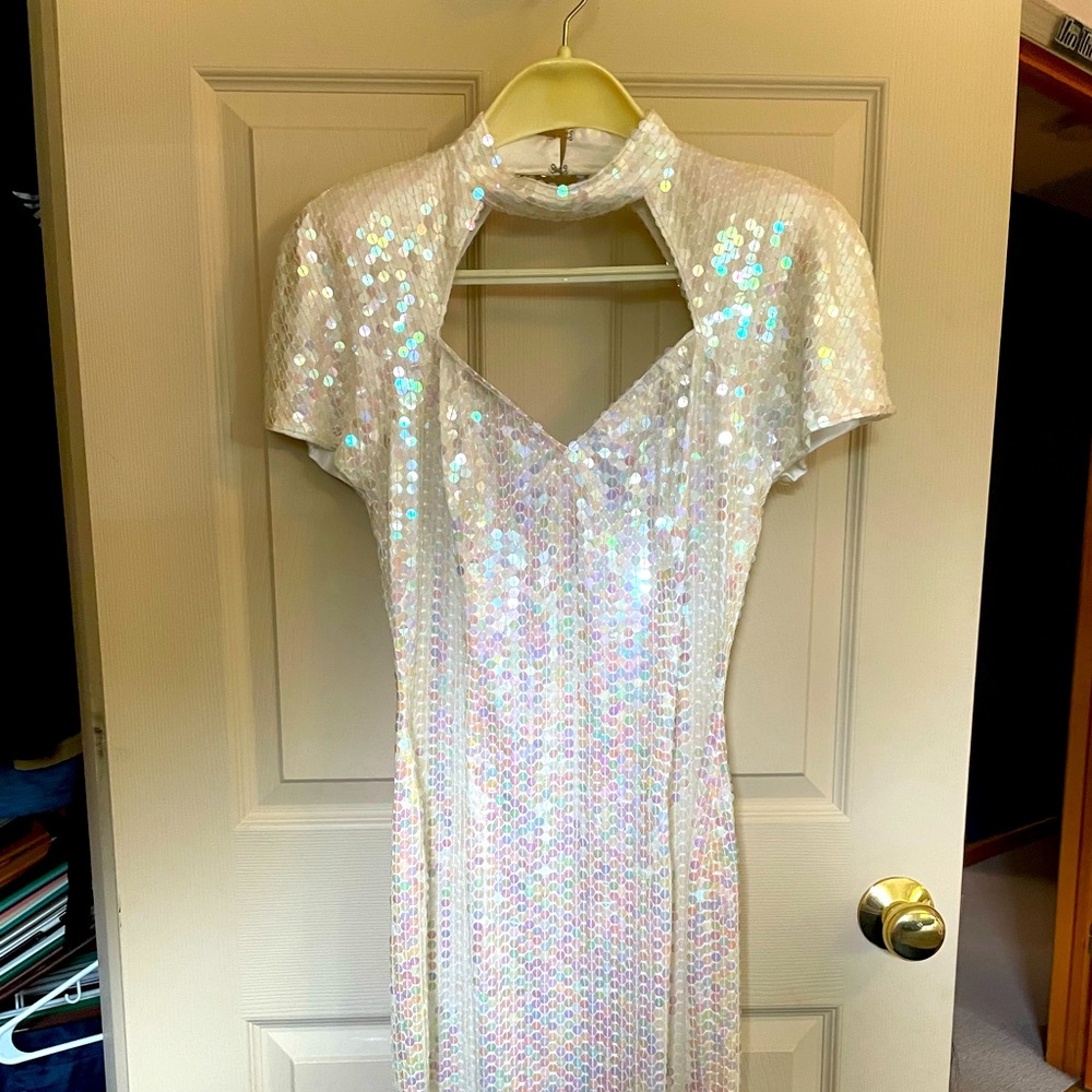 White sequin dress